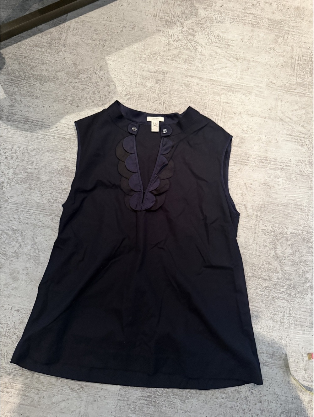 NWOT J Crew Sleeveless Cotton Silk Scallop Neck tank size 14